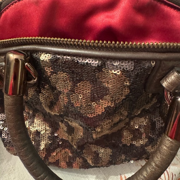 Coach Madison Sophia Ocelot Sequin Satchel crossbody mini - Picture 12 of 15
